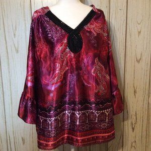 New Directions Women Paisley 100% Polyester Blouse